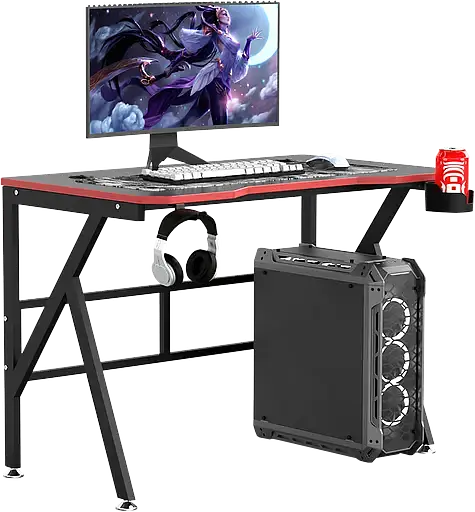 Геймерський комп'ютерний стіл GT Racer T-1218 (120x60x73) Black - фото 2