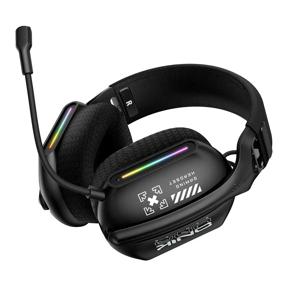 Беспроводные игровые наушники Onikuma GT808 геймерская Bluetooth гарнитура с микрофоном и RGB Black (19118) - фото 2