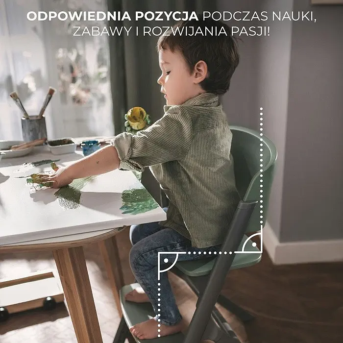 Стільчик для годування Kinderkraft Livy Calmee Olive Green з шезлонгом (5902533919642) - фото 13