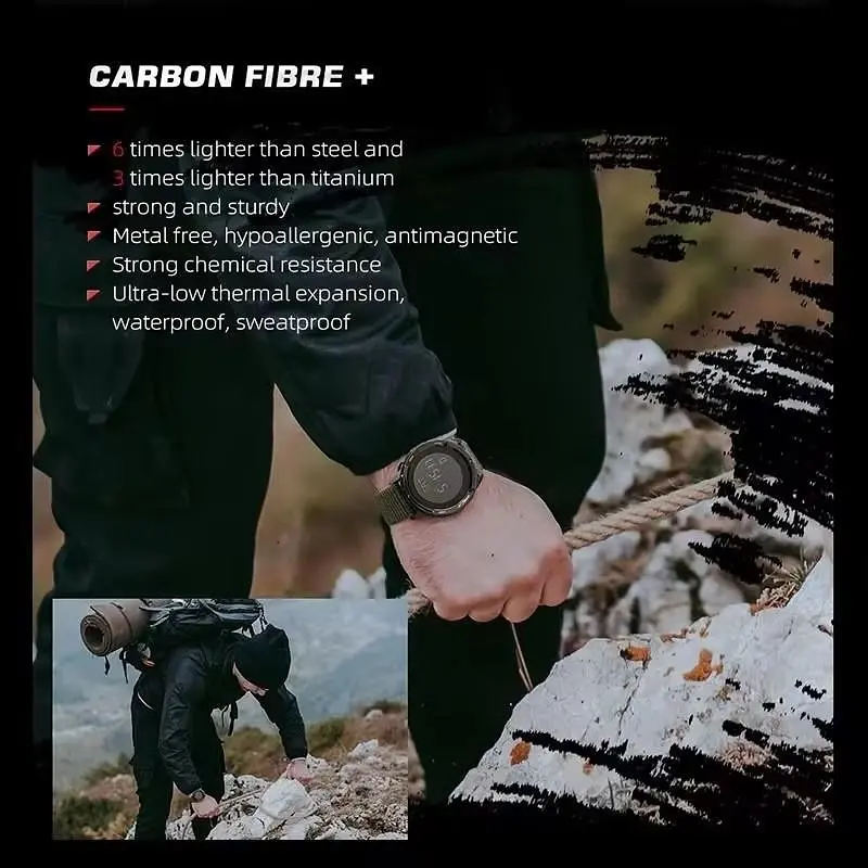Тактичний військовий годинник North Edge Alps Carbon Fibre+ чоловічий зелений - фото 9