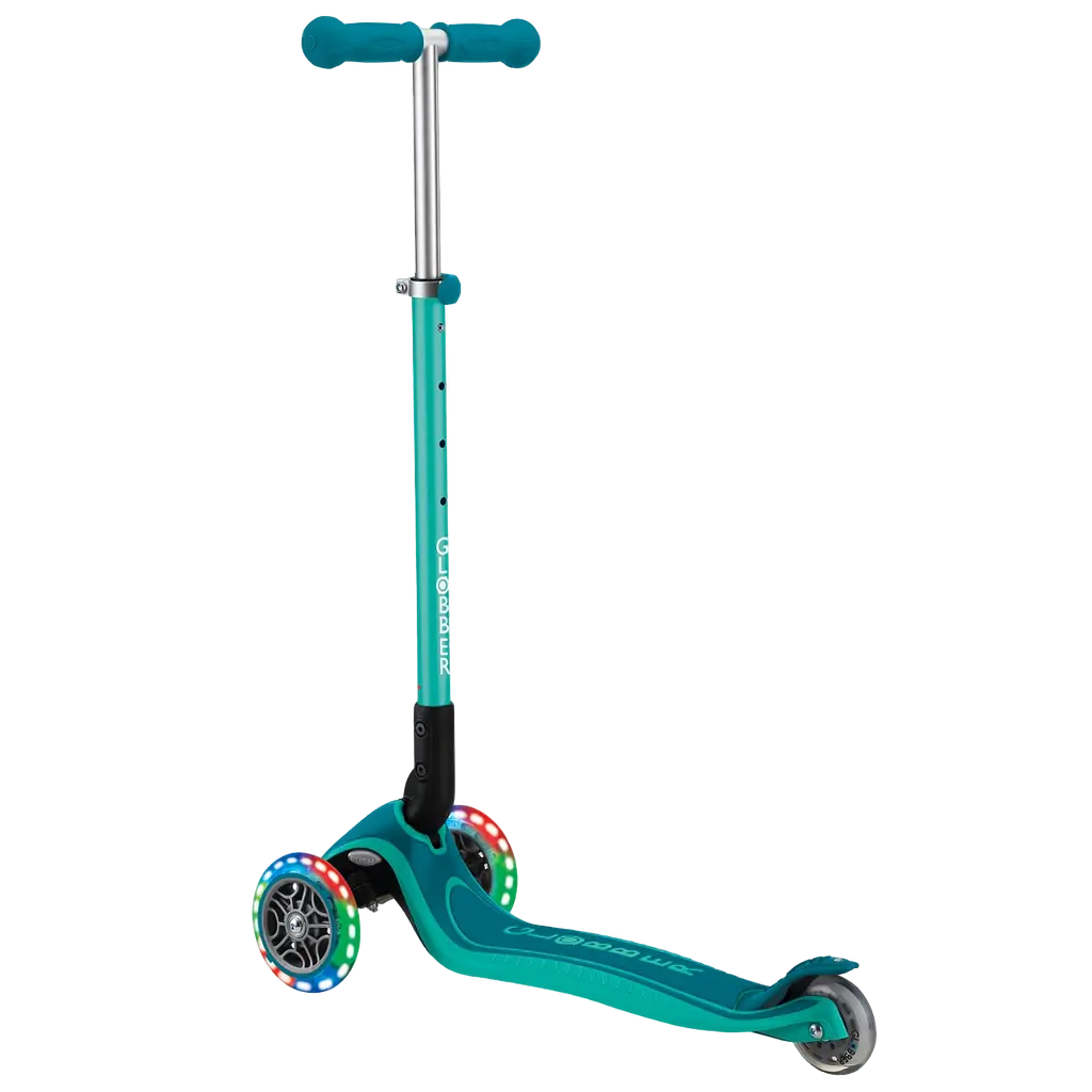 Самокат Globber Primo foldable plus lights, колеса з підсвічуванням, зелений (439-107) - фото 2