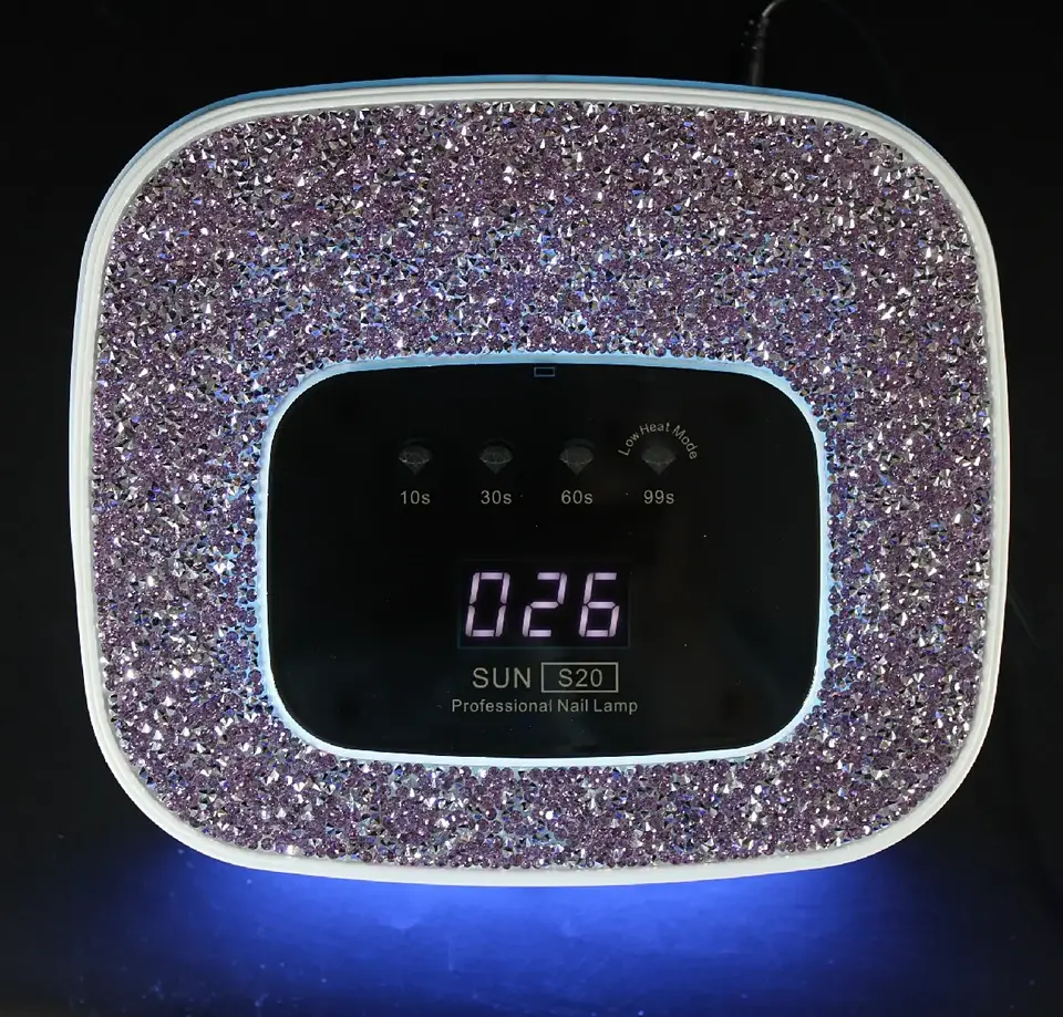 Лампа для маникюра со стразами SUN S20 UV/LED дисплей сенсор движения дно съемное для педикюра 268 Вт Белый - фото 7