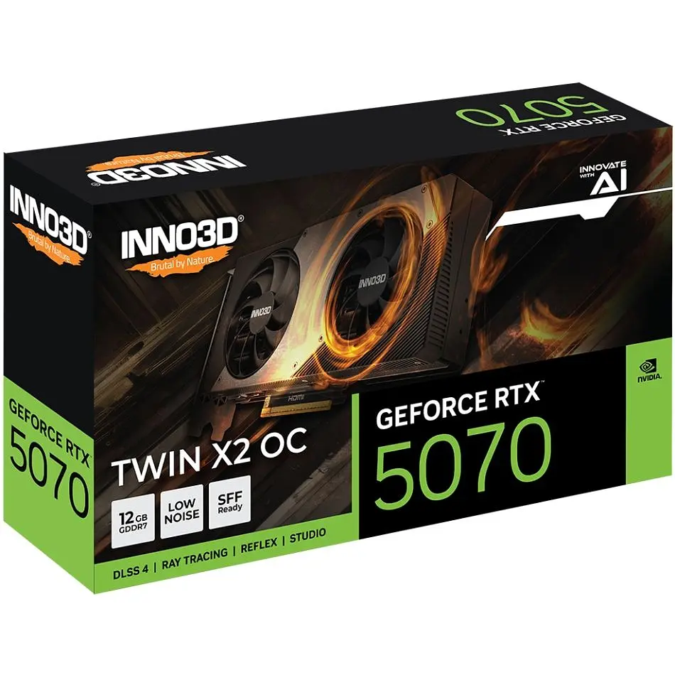 Відеокарта Inno3D GeForce RTX5070 TWIN X2 OC 12GB GDDR7 192bit PCI Express 5.0 (N50702-12D7X-195064N) - фото 2