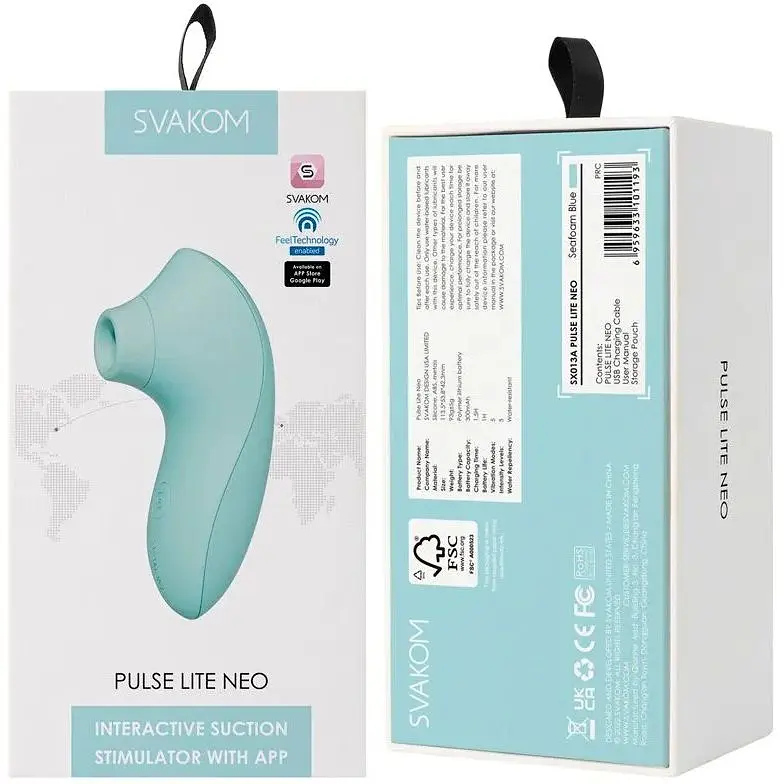 Вакуумний стимулятор Svakom Pulse Lite Neo Seafoam Blue - фото 8