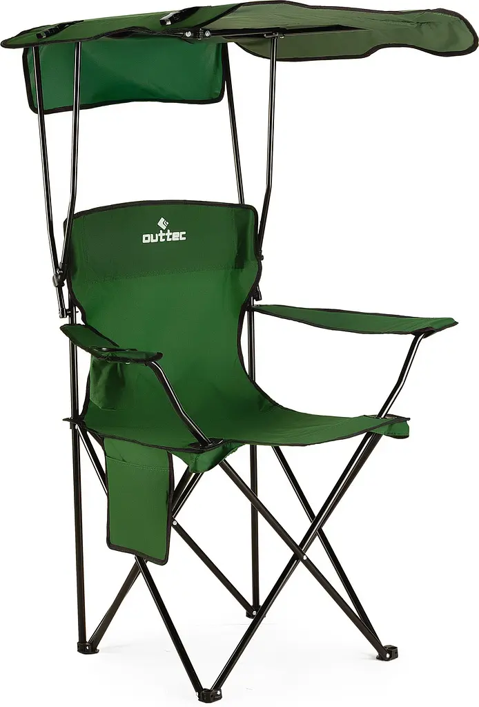 Крісло туристичне розкладне Outtec Sun XXL з дашком зелений