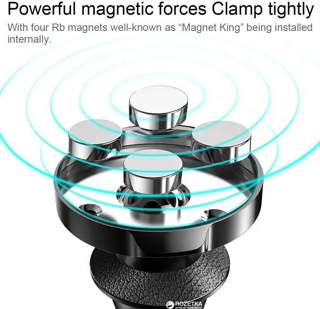 Автомобільний тримач холдер Baseus Small Ears Series Air Outlet Magnetic Bracket SUER-E01 Black - фото 4