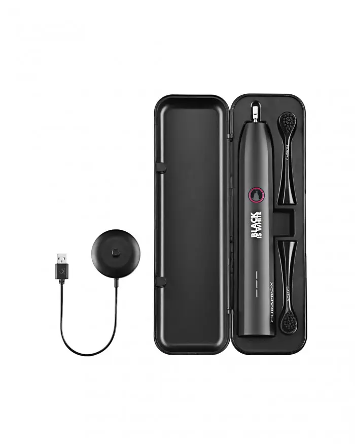 Звуковая зубная щетка Curaprox Hydrosonic Black is White черная - фото 5