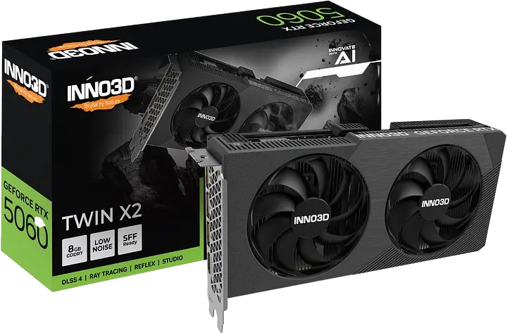 Відеокарта GeForce RTX5060 8GB Inno3D TWIN X2 (N50602-08D7-195071N) - фото 1