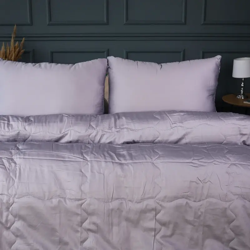 Летний постельный комплект MirSon Line Satin Premium Skyline Silk Двуспальный (2200010984262) - фото 2