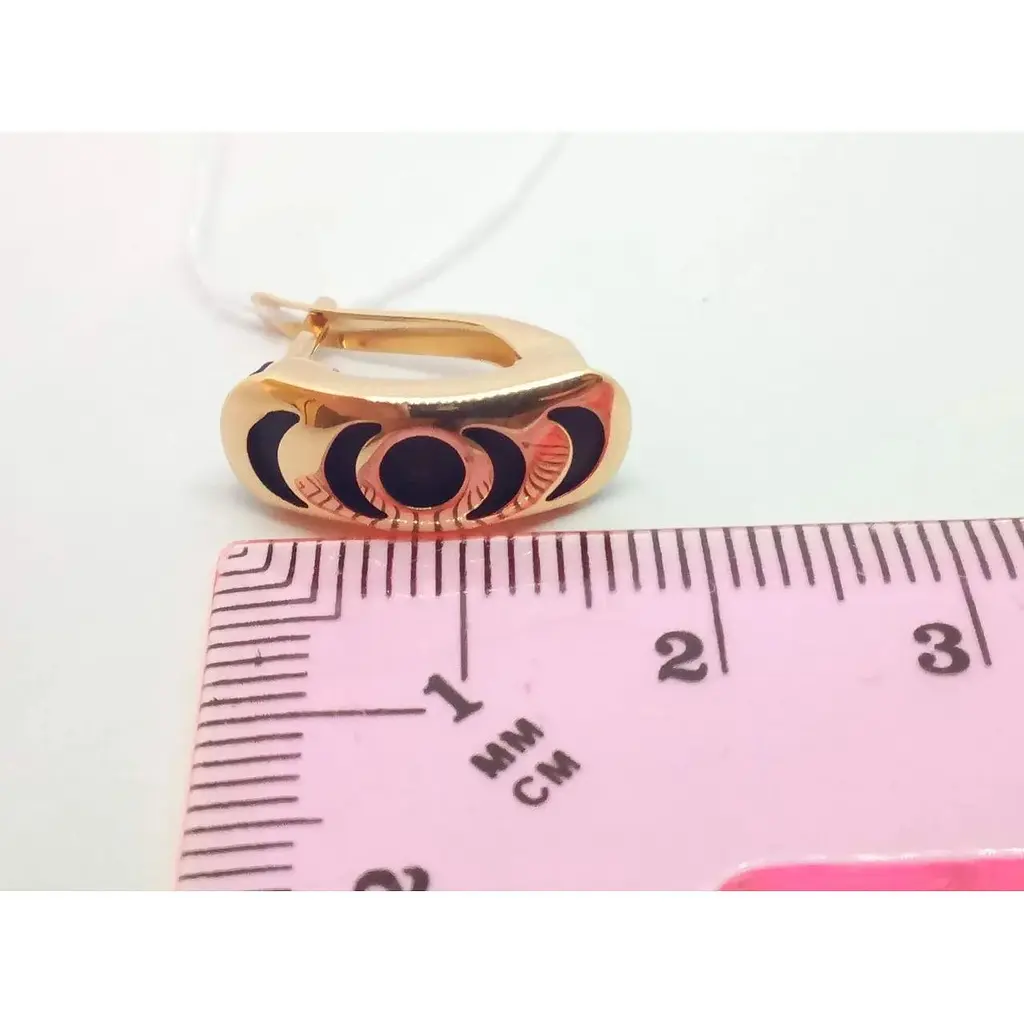 Золоті сережки Tango з каучуком. 930015 - фото 6