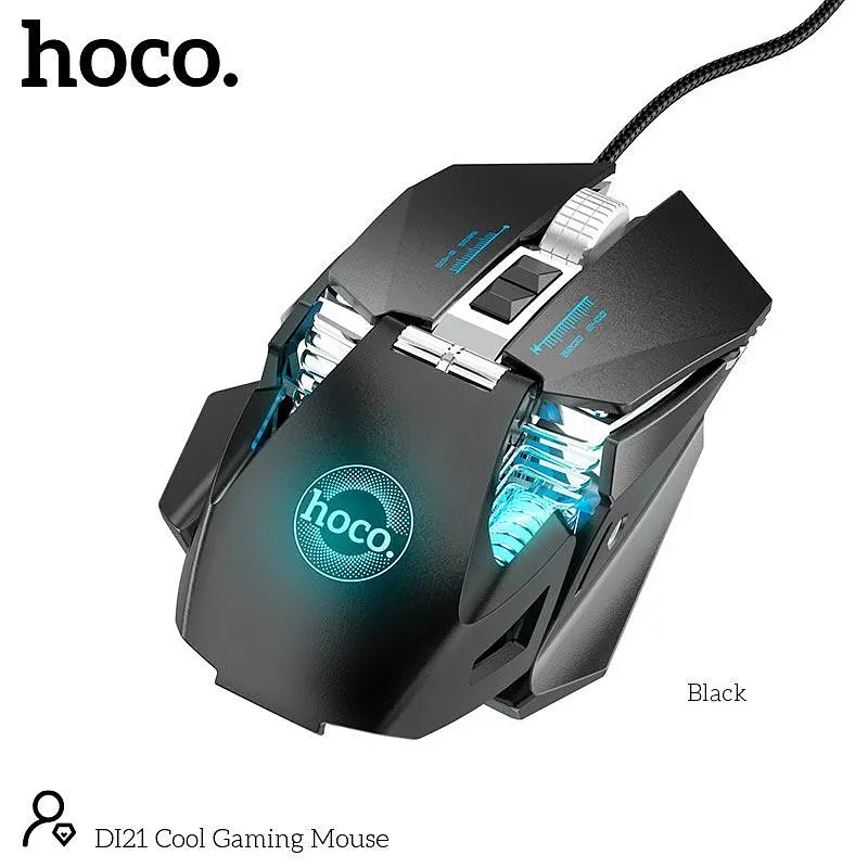 Мышь Hoco DI21 Cool Gaming Mouse 7200dpi проводная игровая с подсветкой - фото 3