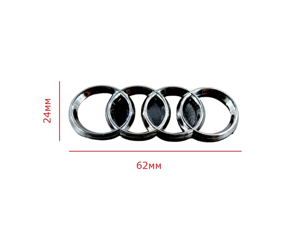 Емблема керма Audi Хром 24х62 мм (на скотчі) - фото 2