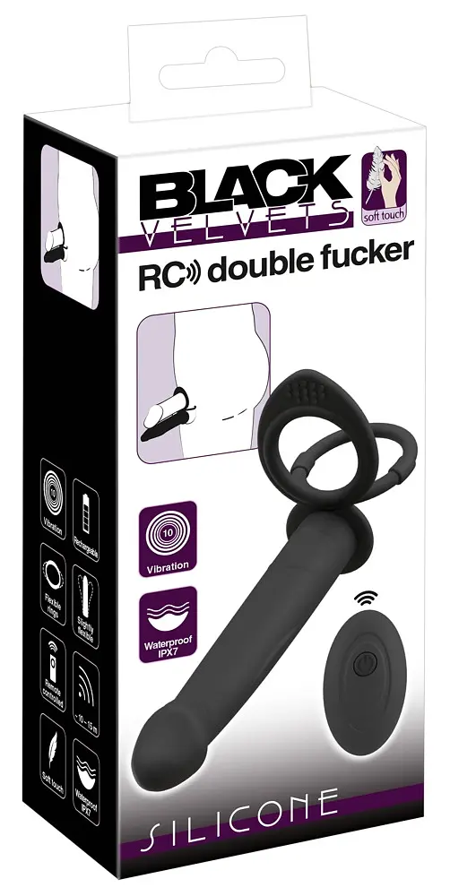 Ерекційне кільце з вібратором - Vibrating RC Double Fucker