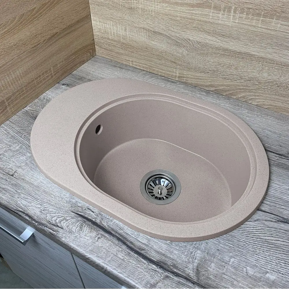 Кухонна мийка Adamant OVALE avena 610x420x180 мм, з крилом 61 см - фото 3