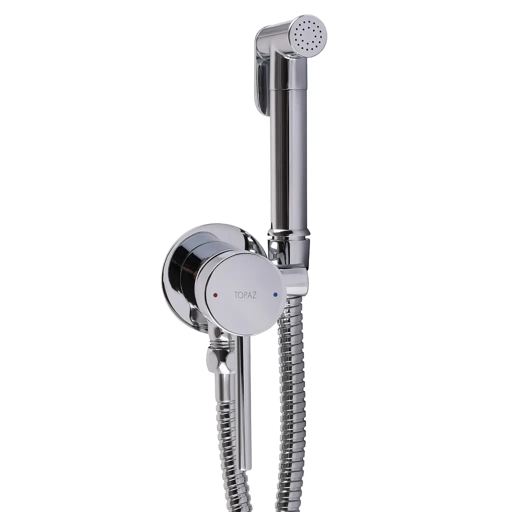 Смеситель гигиенический TOPAZ LOFT TLF 32106-H39-C латунный моноблок для ванной с душевым шлангом и креплением - фото 10