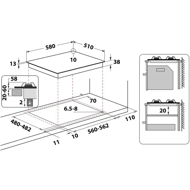 Робоча поверхня WHIRLPOOL TKRL660IX - фото 8