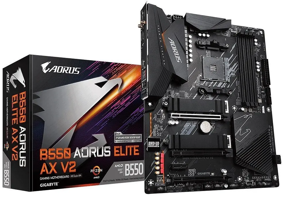 Материнская плата Gigabyte B550 AORUS ELITE AX V2 sAM4 B550 4xDDR4 M.2 HDMI DP ATX - фото 5
