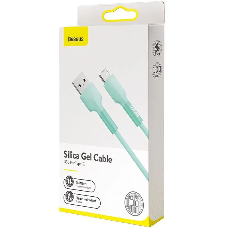 Кабель Baseus Silica Cable USB to Type-C 1m CATGJ-06 Green - фото 3