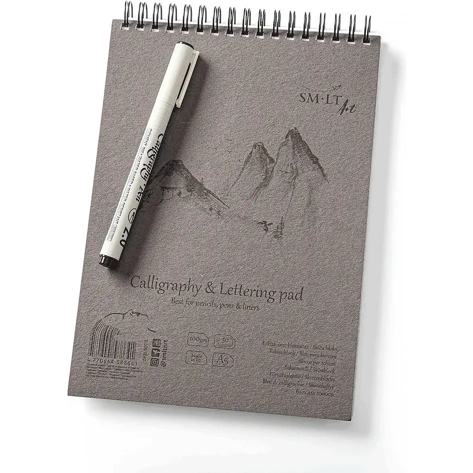 Альбом для каллиграфии и леттеринга в папке SM-LT Art Authentic А4 100 г/м2 50 листов белая бумага   - фото 2