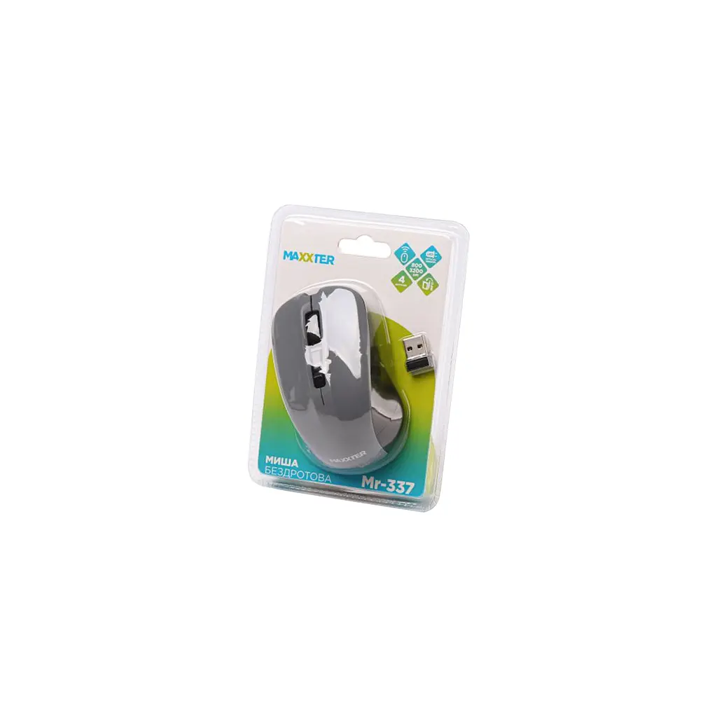 Мишка Maxxter Mr-337-Gr Wireless Gray (Mr-337-Gr) - фото 4