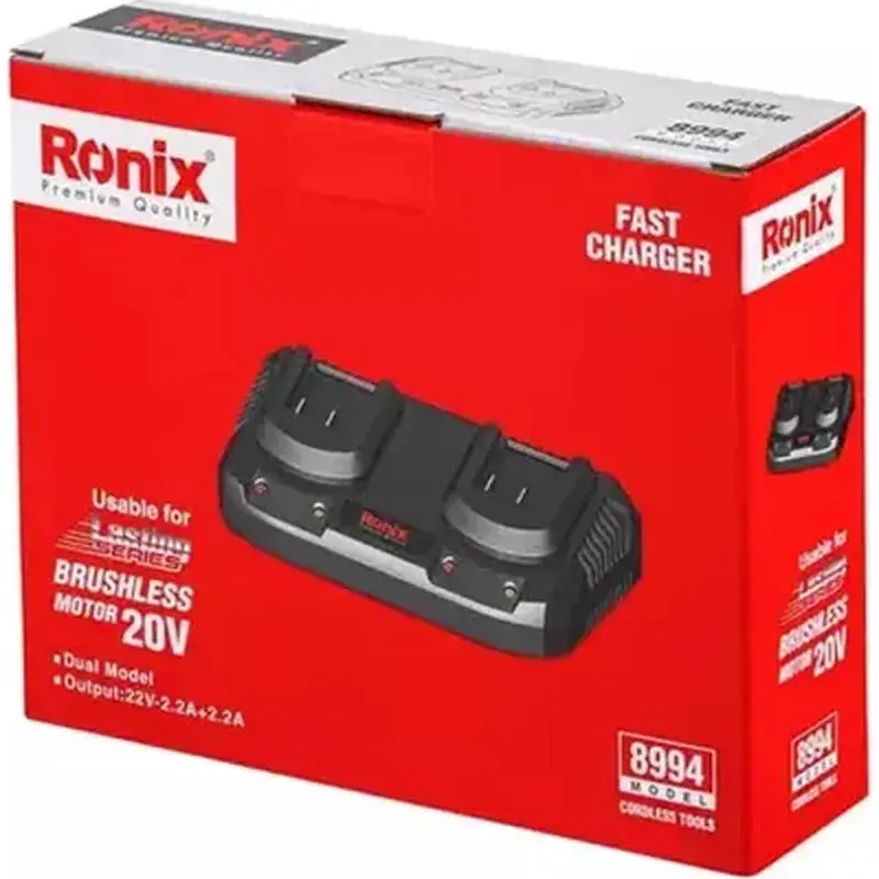 Зарядний пристрій для акумуляторів інструменту Ronix 20В, 2.2А x 2 (8994) - фото 7