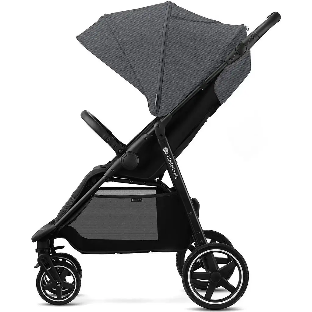 Прогулочная коляска Kinderkraft Route Platinum Grey серая (00-00305124) - фото 3