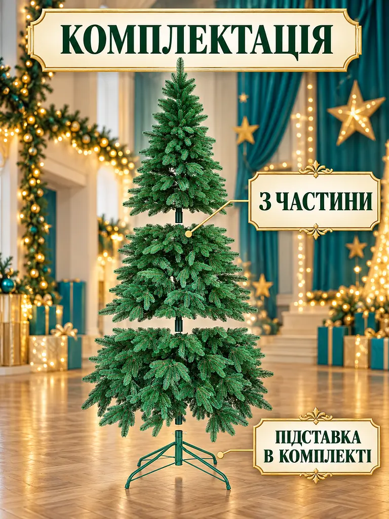 Лита штучна ялинка YaLINKA PZ25 Смерека 250 см на металевій підставці, зелена (49676442) - фото 7