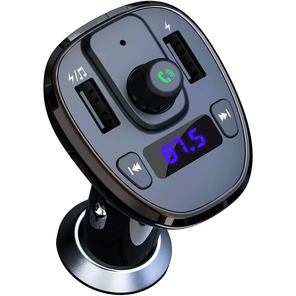 Автомобільний FM модулятор трансмітер XO BCC05 18W QC3.0 2 USB чорний - фото 2