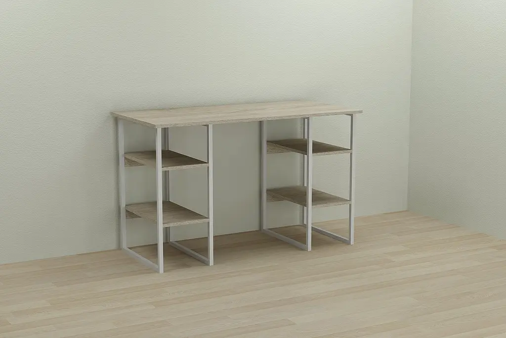 Компьютерный стол Ferrum-decor Тим 75x140x60 белый ДСП Дуб Сонома 16мм (FRD-102299) - фото 6