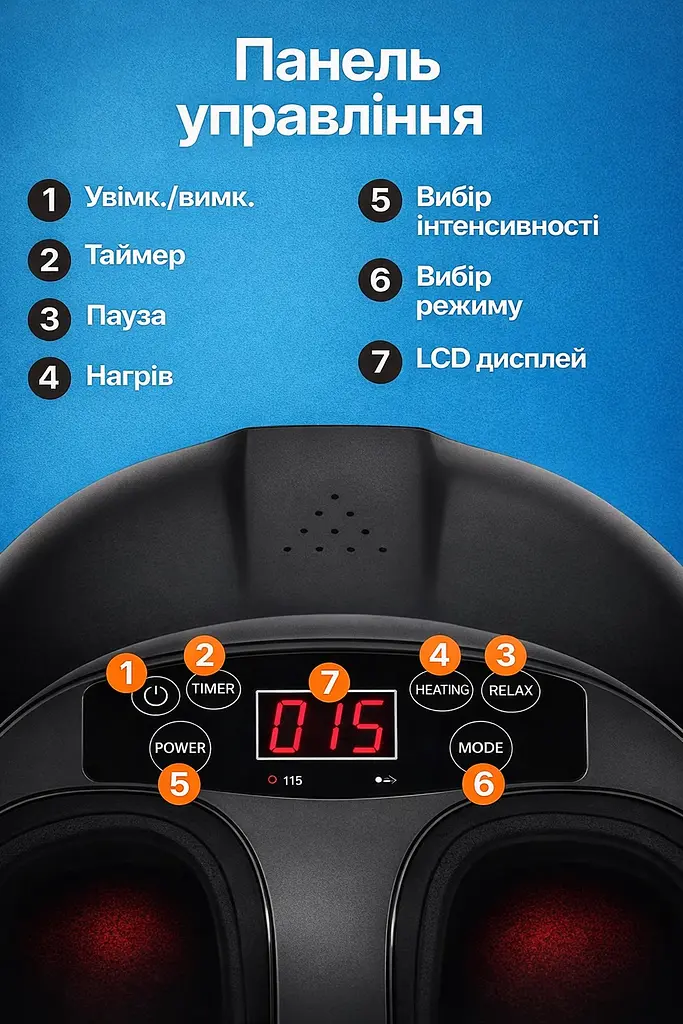 Масажер для ніг роликовий масаж із підігрівом - фото 11
