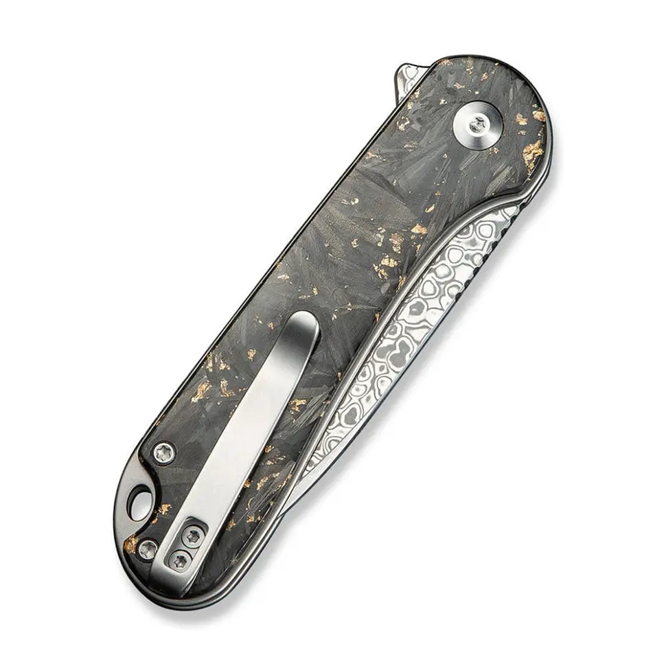 Ніж складаний кишеньковий Civivi Elementum II, (7.5 см) Damascus/карбоновий Fiber & Resin - фото 6