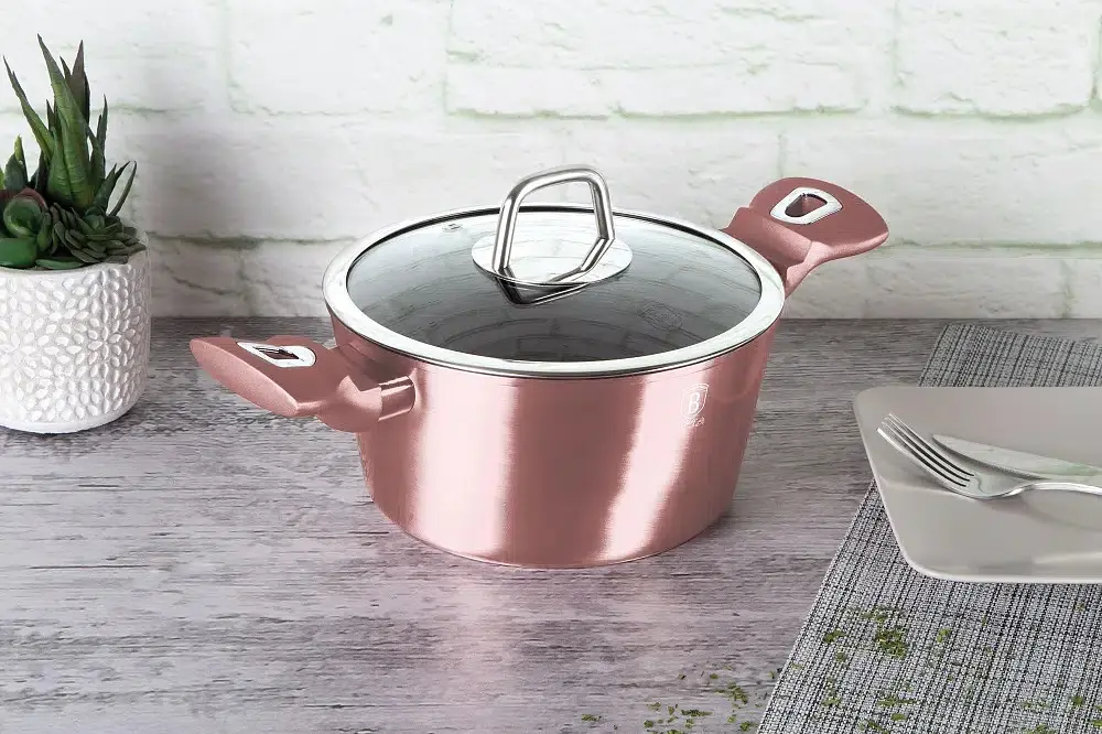 Каструля з кришкою Berlinger Haus I-Rose Edition 6.1 л рожева (BH 6036) - фото 3