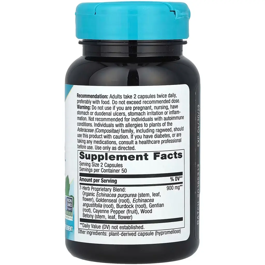 Ехінацея та гідрасстис Nature's Way Echinacea Goldenseal 900 мг 100 капсул - фото 2