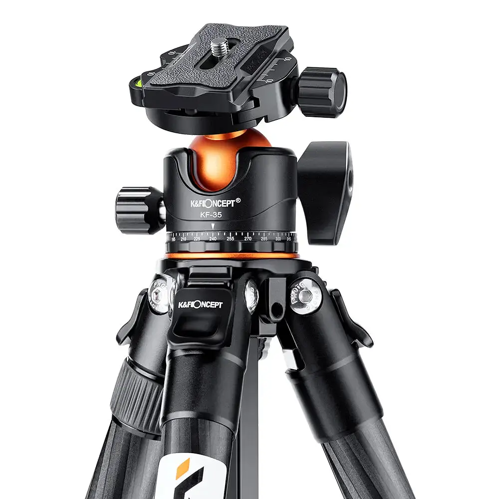 Штатив K&F Concept A254C4+BH-35L Карбоновий, Висота 177 см, Макс 15 кг - фото 2