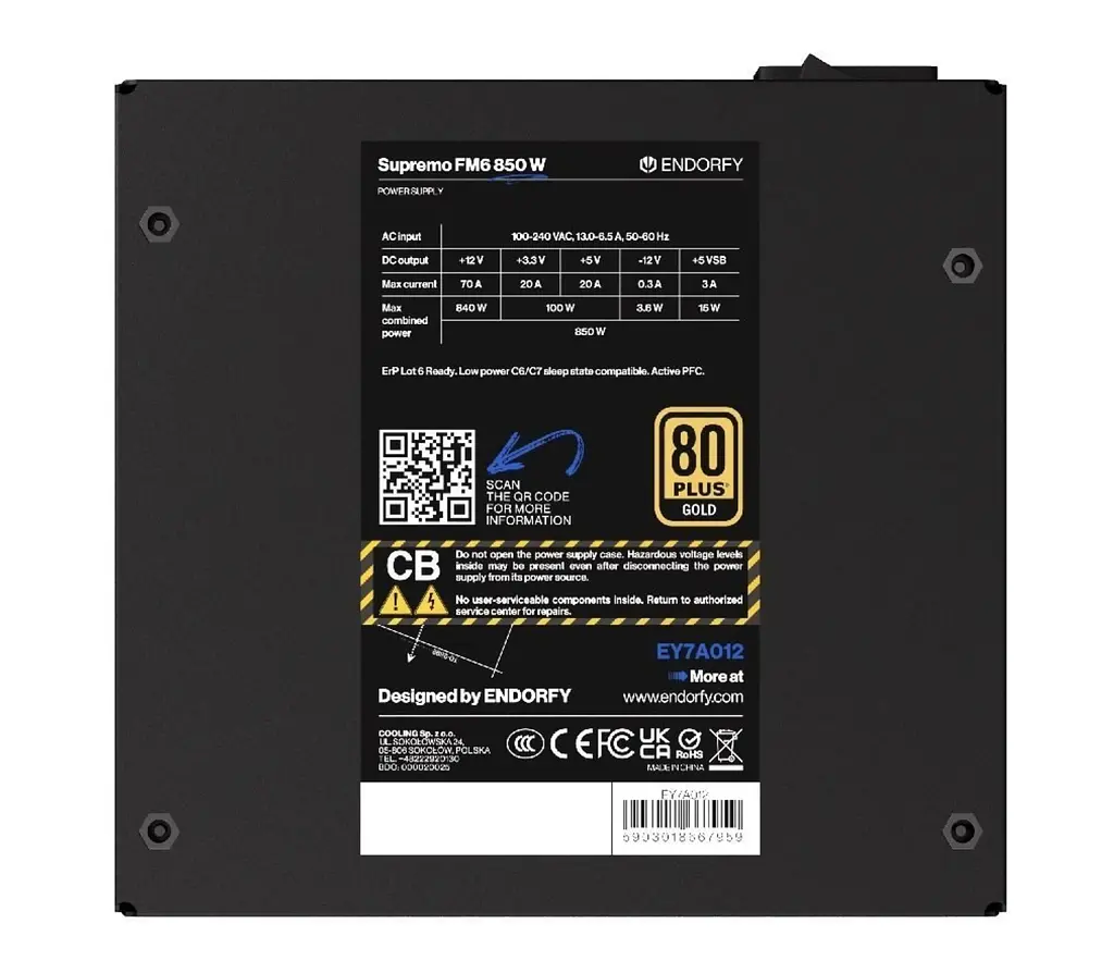 Блок питания Endorfy Supremo FM6 850W Black (EY7A012) - фото 9