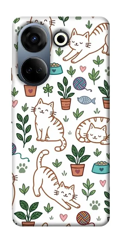 TPU чохол Demsky Cats pattern для TECNO Camon 20 Pro (CK7n)