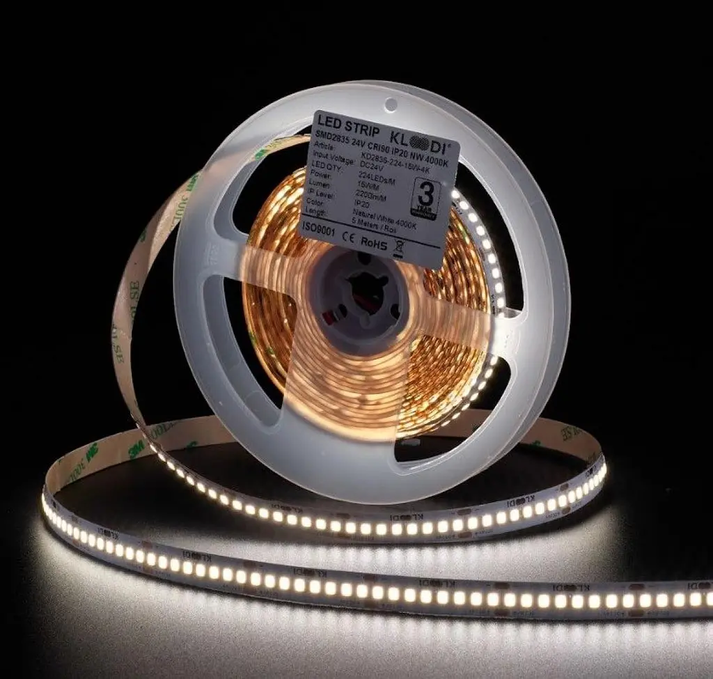 LED Лента 15W 224LED 4000K 2200LM IP20 24V KLOODI KD2835-224-15W-4К-24V HE - фото 5