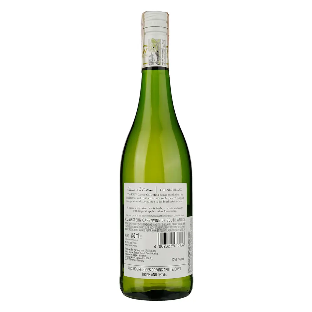 Вино KWV Classic Collection Chenin Blanc, белое, сухое, 11-14,5%, 0,75 л - фото 2