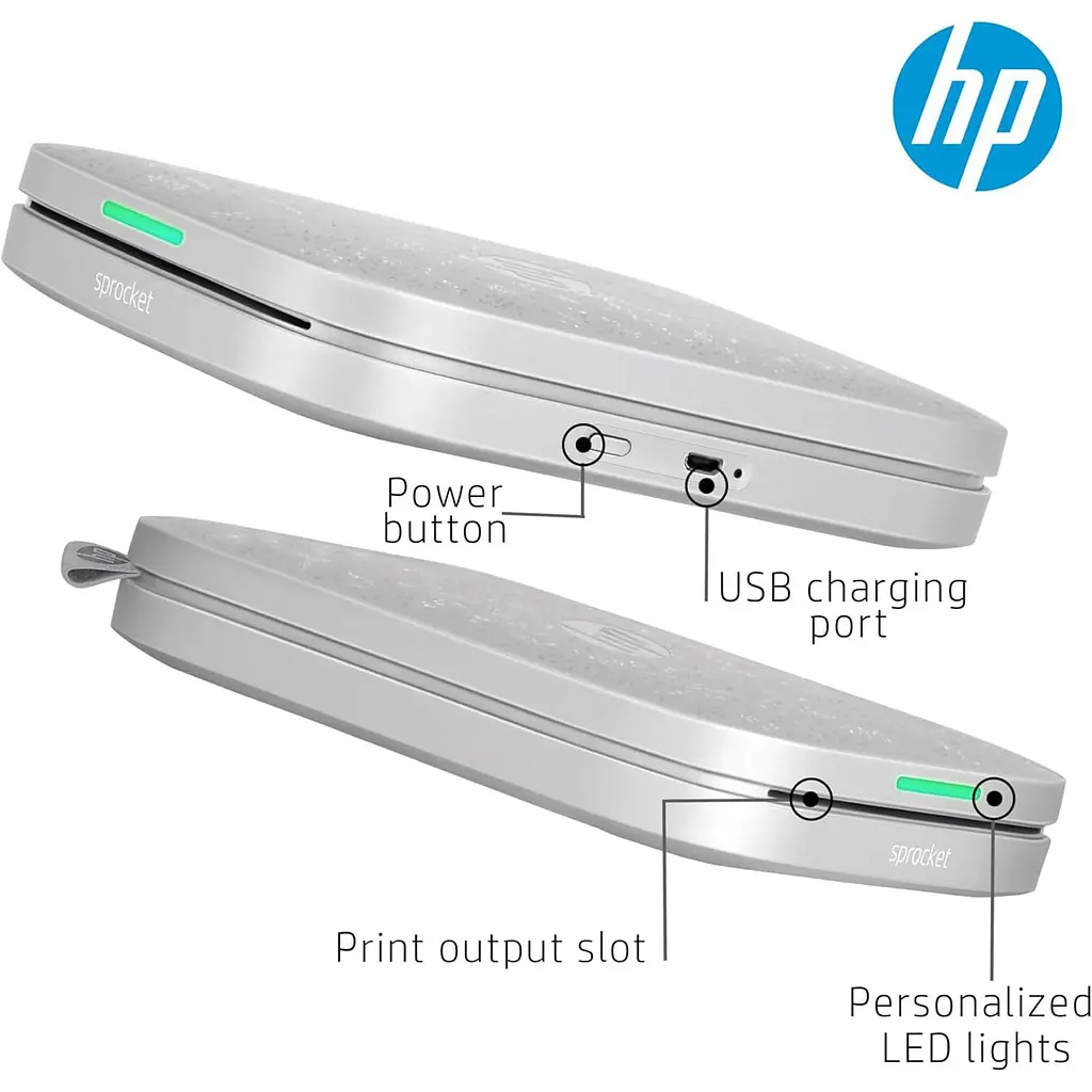 Портативный фотопринтер HP Sprocket 3x4 Silver (HPISP3X4W) [141276] - фото 6