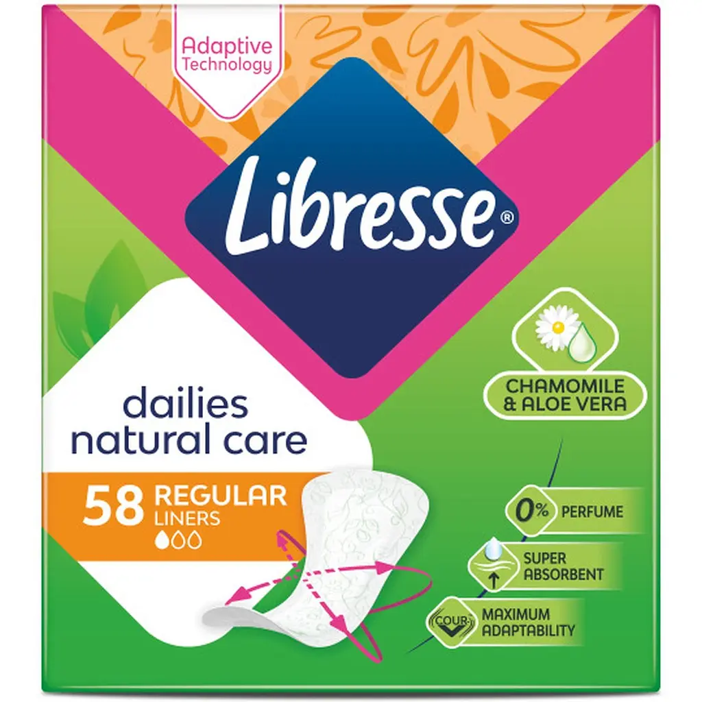 Уценка. Гигиенические прокладки Libresse Natural Care Normal ежедневные 58 шт. (9884) - фото 2