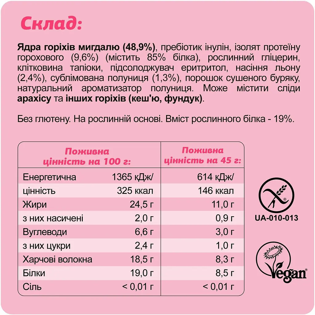 Батончик Fizi Кето Strawberry + Almond 45 г - фото 3