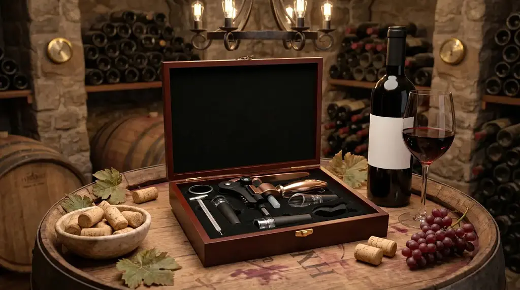 Подарунковий набір для вина Premium Wine Luxury 9-в-1 у дерев'яному кейсі (00386) - фото 3