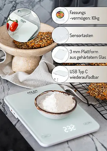 Ваги кухонні Adler AD 3177 white - фото 7