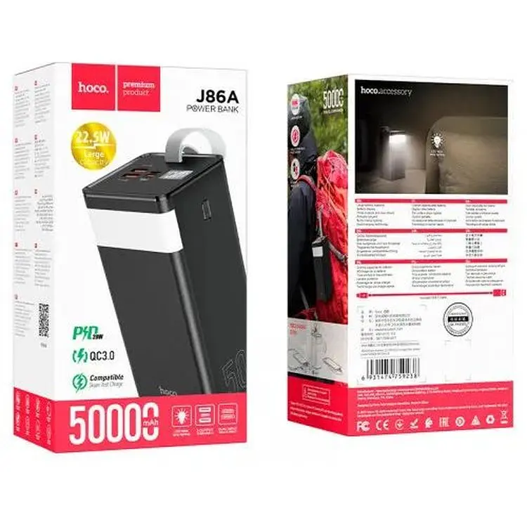 Портативна батарея Hoco J86A 50000 mAh Black - фото 2