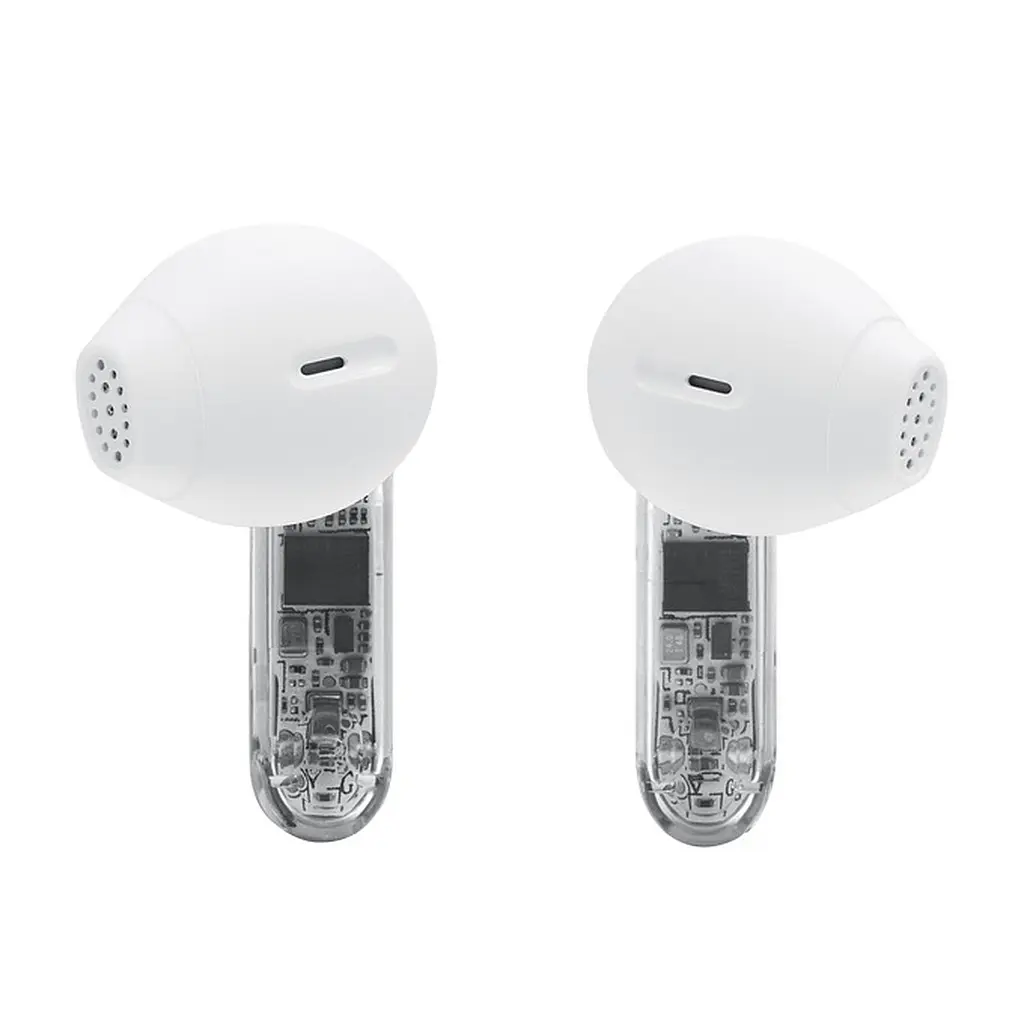 Навушники бездротові JBL Tune Flex 2 (JBLTFLEX2GWHT) стереогарнітура в кейсі прозора біла - фото 7
