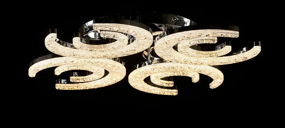 Світлодіодна люстра Splendid Ray L1655/4+4 LED (CH), білий, хром, 168 Вт, від 18-28 м² - фото 5