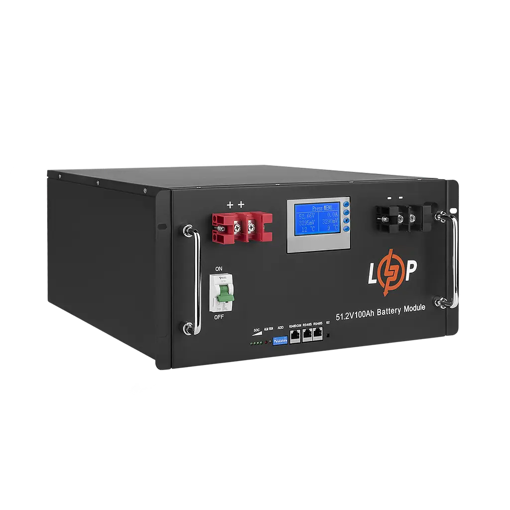 Акумулятор LP LiFePO4 48V (51,2V) - 100 Ah (5120Wh) (Smart BMS 100A) з LCD RM - фото 3