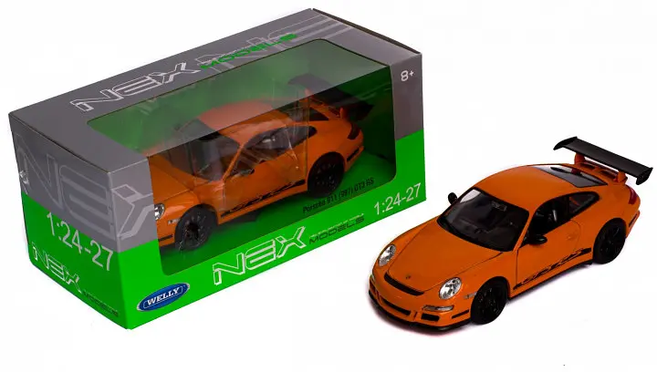 Металлическая инерционная автомодель Welly Porsche 911 (997) GT3 RS 1:24, открывающиеся двери - фото 2