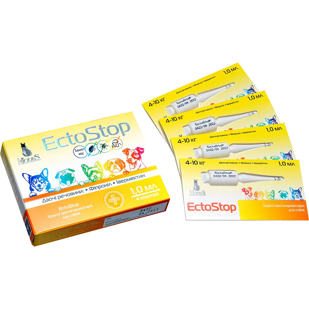 Противопаразитарные капли Modes EctoStop для собак 4-10 кг 1 мл - фото 5