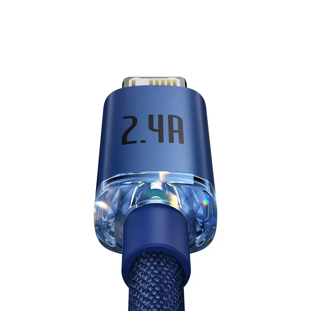 Кабель Baseus Crystal Shine USB - Lightning (M/M), 2.4A, 2 м Blue (CAJY000103) - фото 5